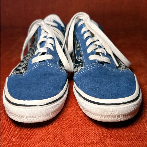 Vans Old Skool Blue Checkered Unisex Kids Sneaker 3 - Picture 3 of 6
